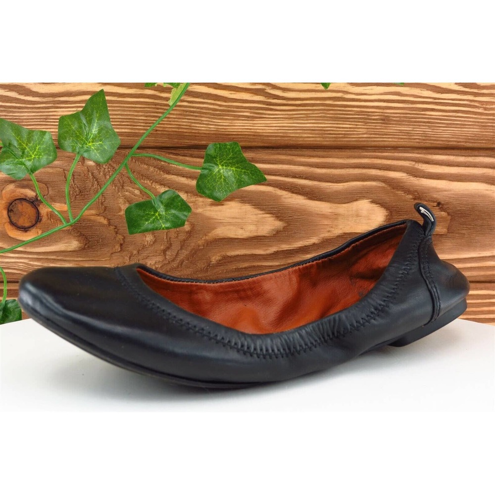 Lucky Brand Size 4.5 M Black Round Toe Ballet flats Leather Women